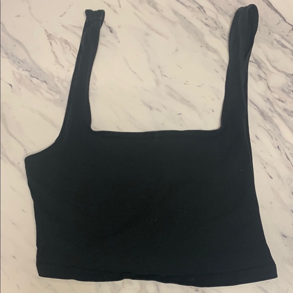 TNA Black Fitted Crop Tank Top